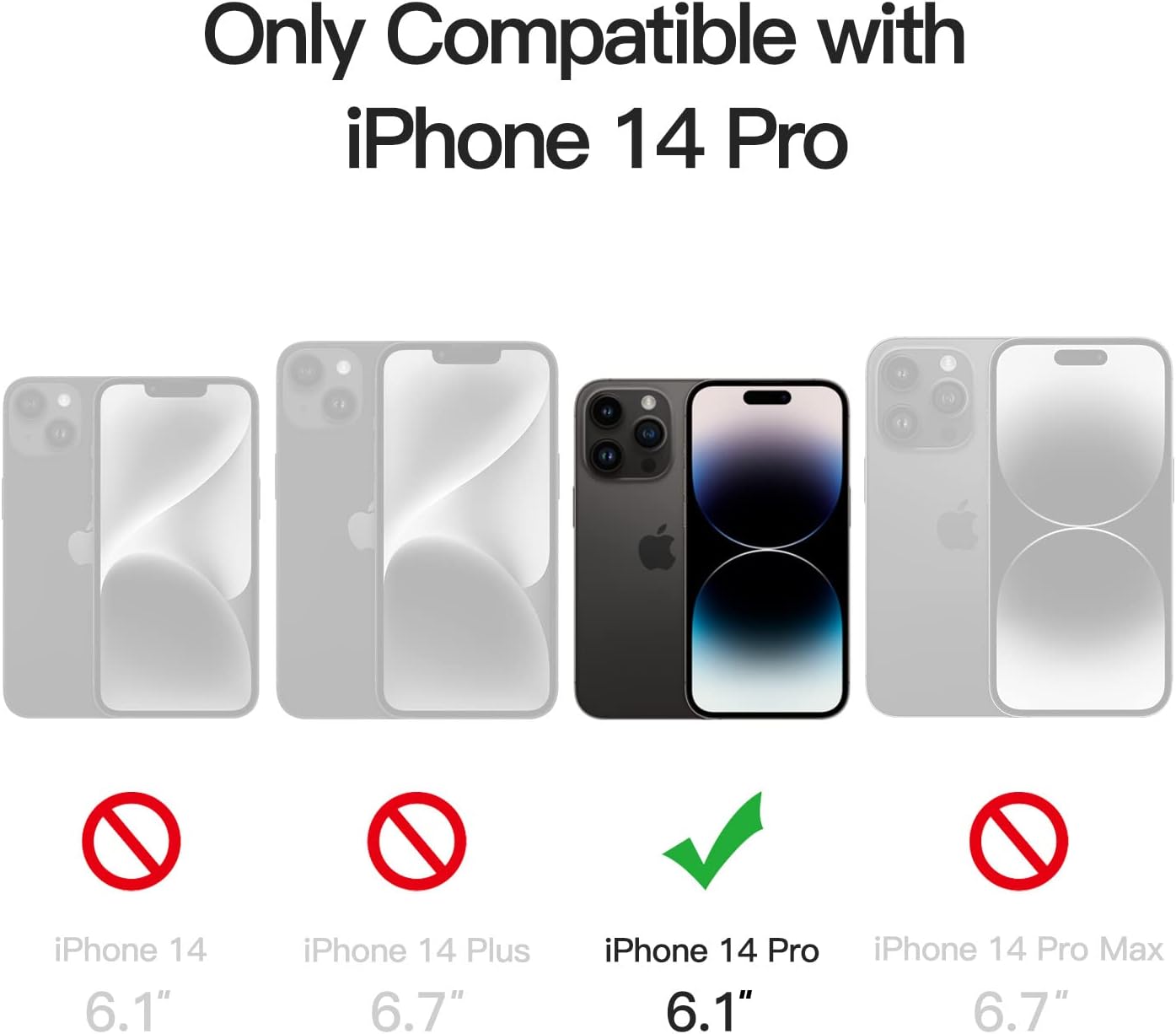 JETech Magnetic Basic Cases Case for iPhone 14 Pro 6.1-Inch Translucent Storm