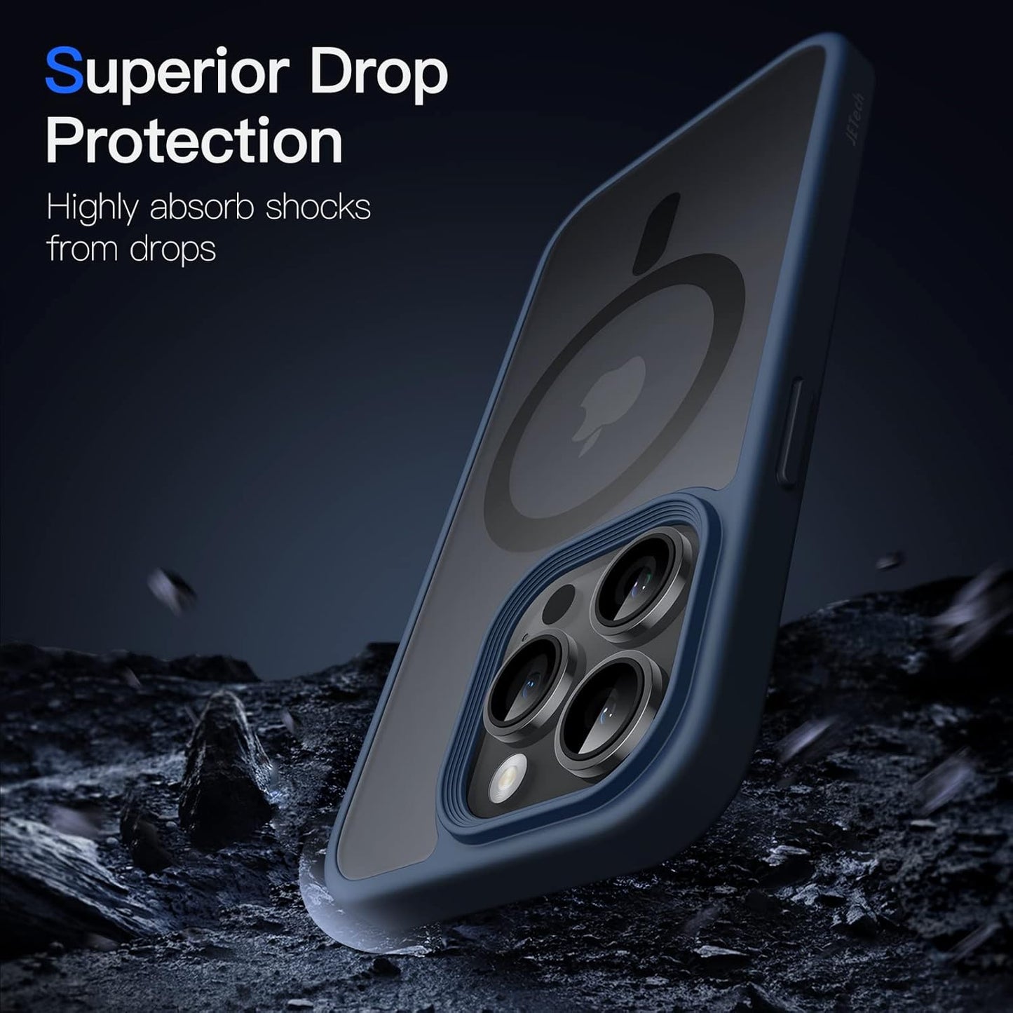 JETech Magnetic Basic Cases Case for iPhone 14 Pro 6.1-Inch Translucent Storm