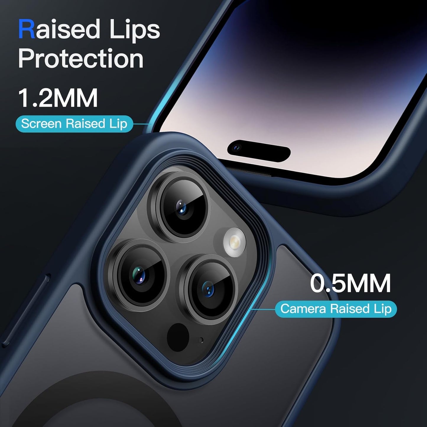JETech Magnetic Basic Cases Case for iPhone 14 Pro 6.1-Inch Translucent Storm