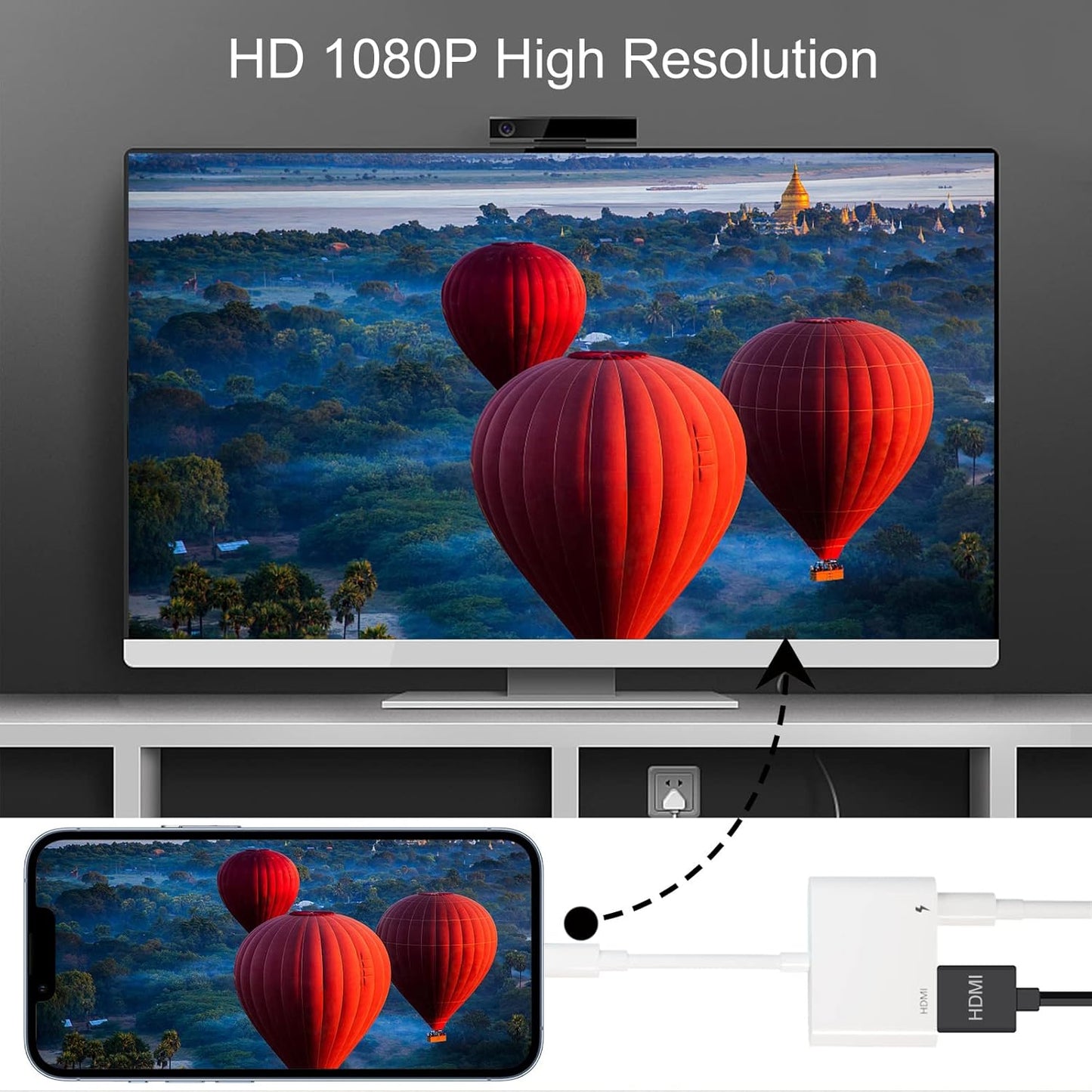 LXJADAP 1080P HDMI Adapter for iPhone Smartphone - Digital AV Connector DEMO