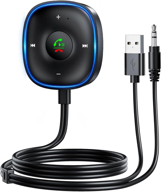 SONRU Bluetooth 5.3 Aux Adapter Wireless Audio Receiver with Mic Noise DEMO