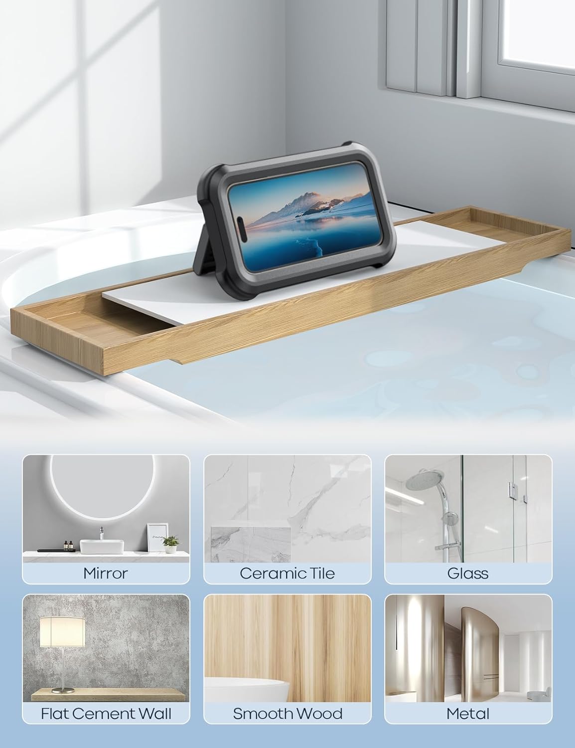 Lamicall Adjustable 480° Rotation Waterproof Shower Phone Holder Black DEMO