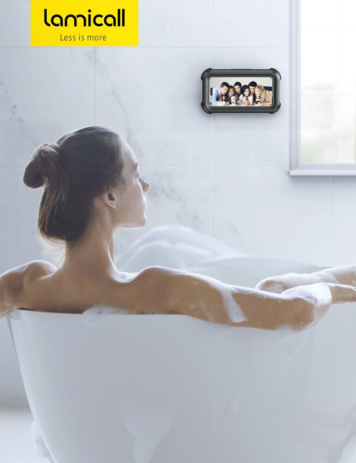 Lamicall Adjustable 480° Rotation Waterproof Shower Phone Holder Black DEMO