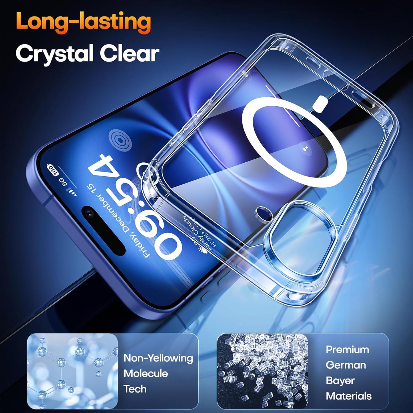 TAURI Clear Basic Cases Magnetic iPhone 16 Case with Screen Protector - DEMO