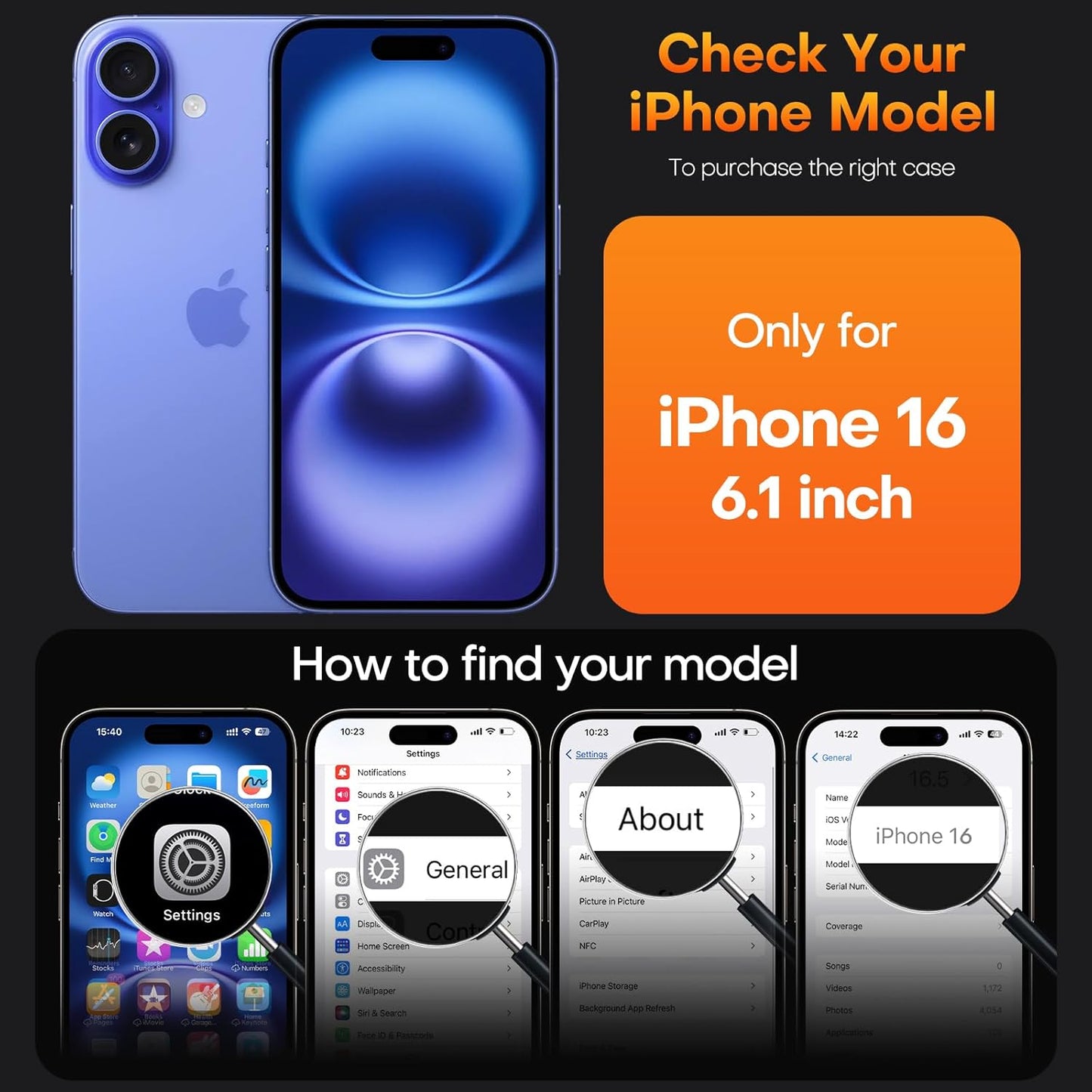 TAURI Clear Basic Cases Magnetic iPhone 16 Case with Screen Protector - DEMO