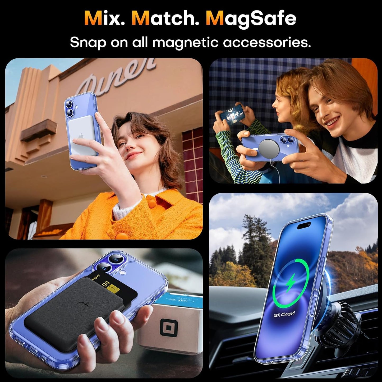 TAURI Clear Basic Cases Magnetic iPhone 16 Case with Screen Protector - DEMO