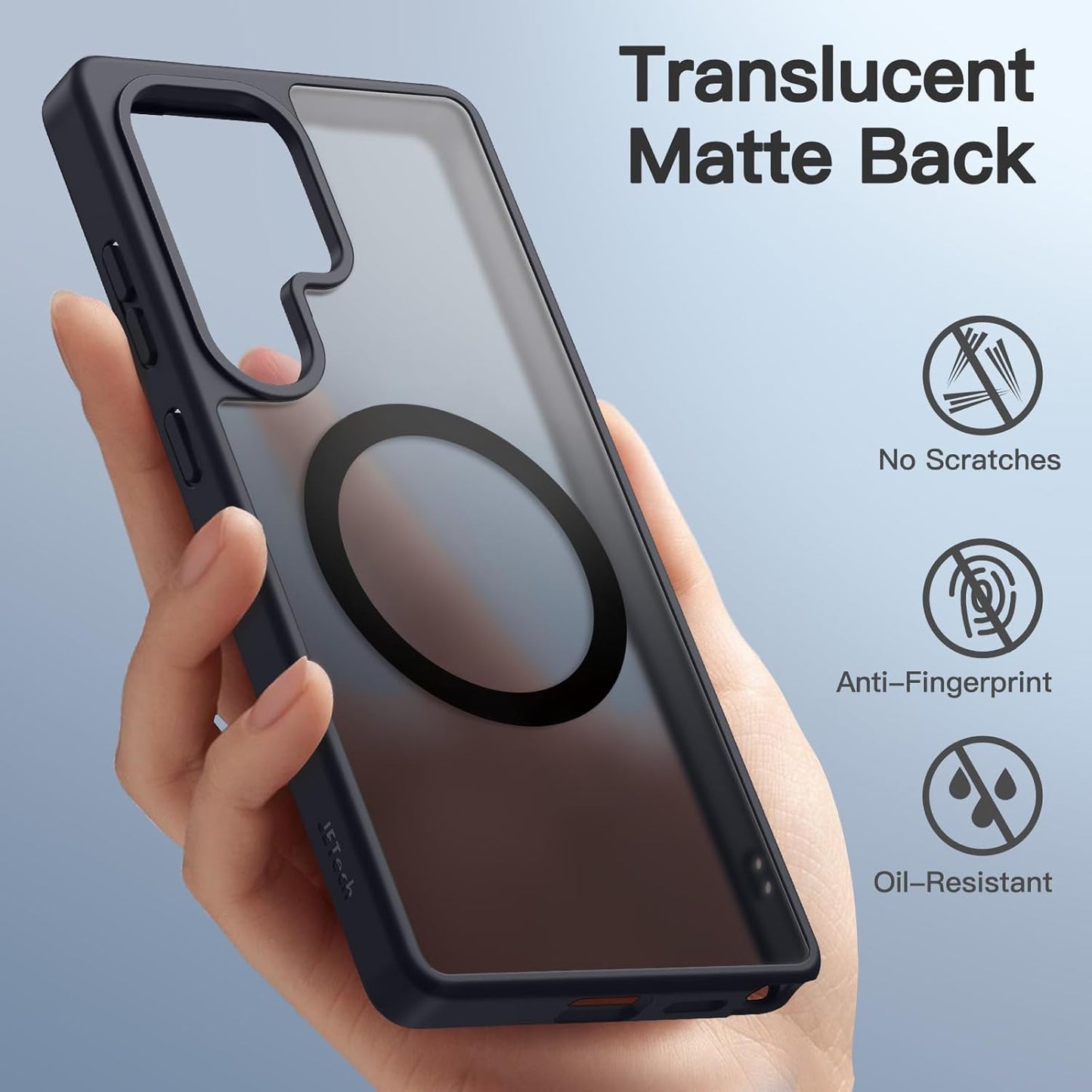 JETech Magnetic Basic Cases Titanium Black Case for Samsung Galaxy S25 DEMO