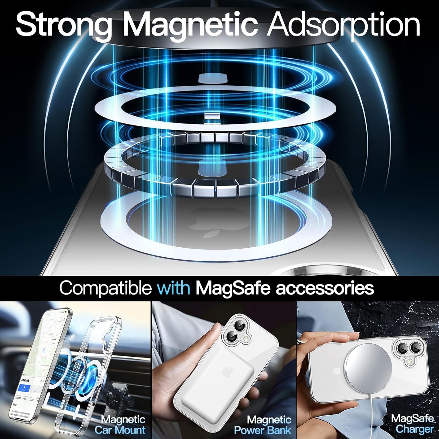 JETech Magnetic Basic Cases Shockproof Clear Case for iPhone 6 3-Inch, DEMO