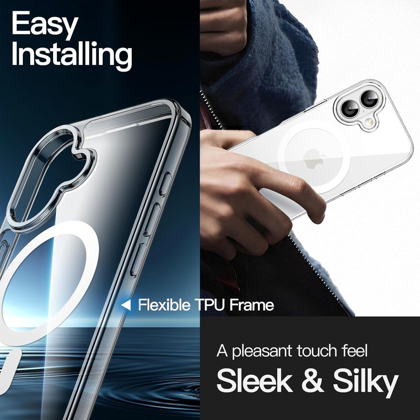 JETech Magnetic Basic Cases Shockproof Clear Case for iPhone 6 3-Inch, DEMO