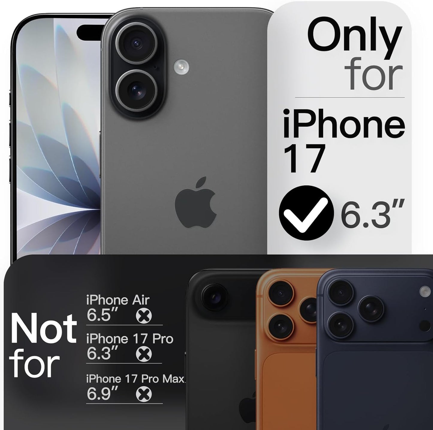 JETech Slim Basic Cases Magnetic Protective Case for iPhone 17 6.3-Inch, DEMO