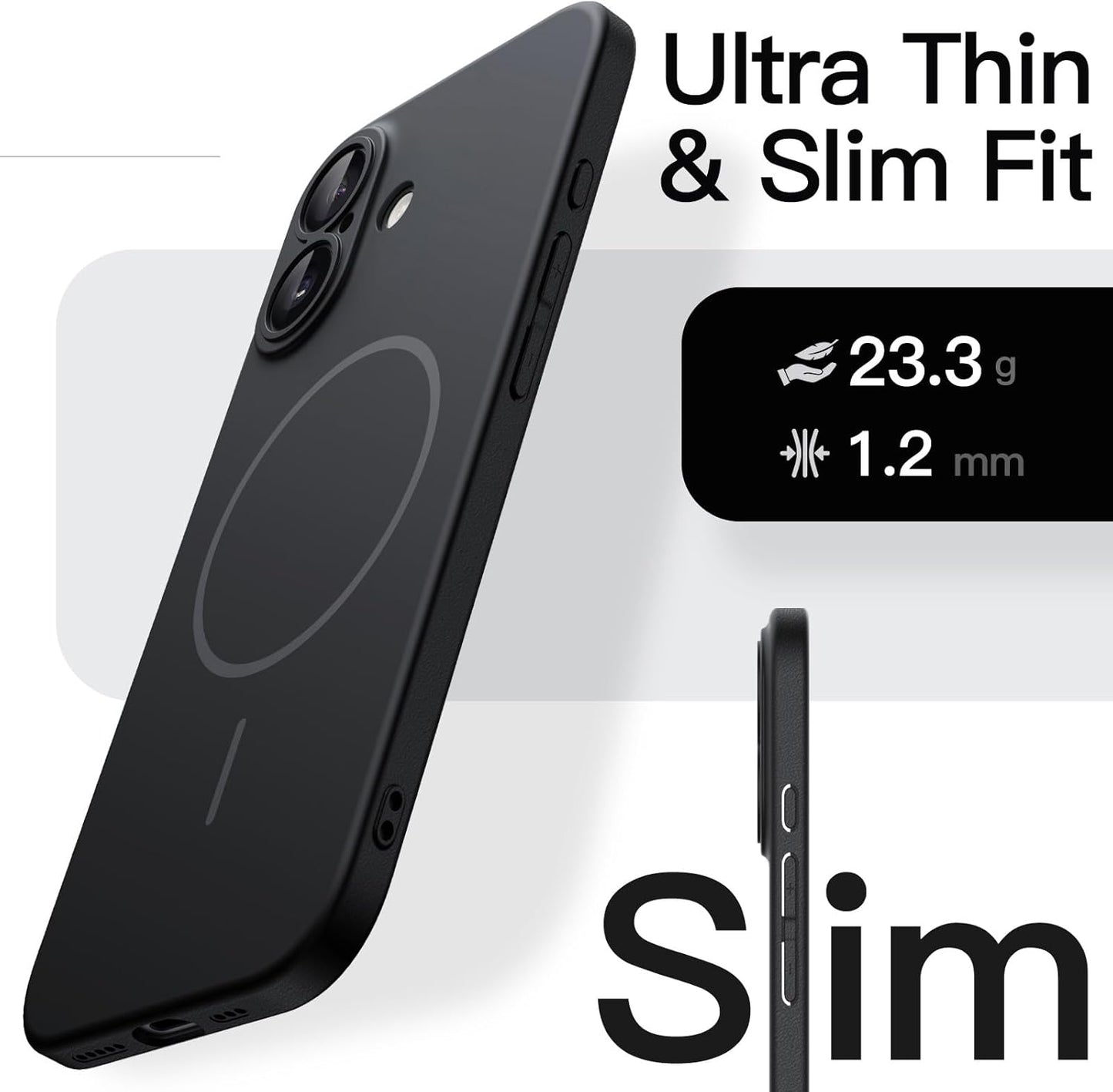JETech Slim Basic Cases Magnetic Protective Case for iPhone 17 6.3-Inch, DEMO