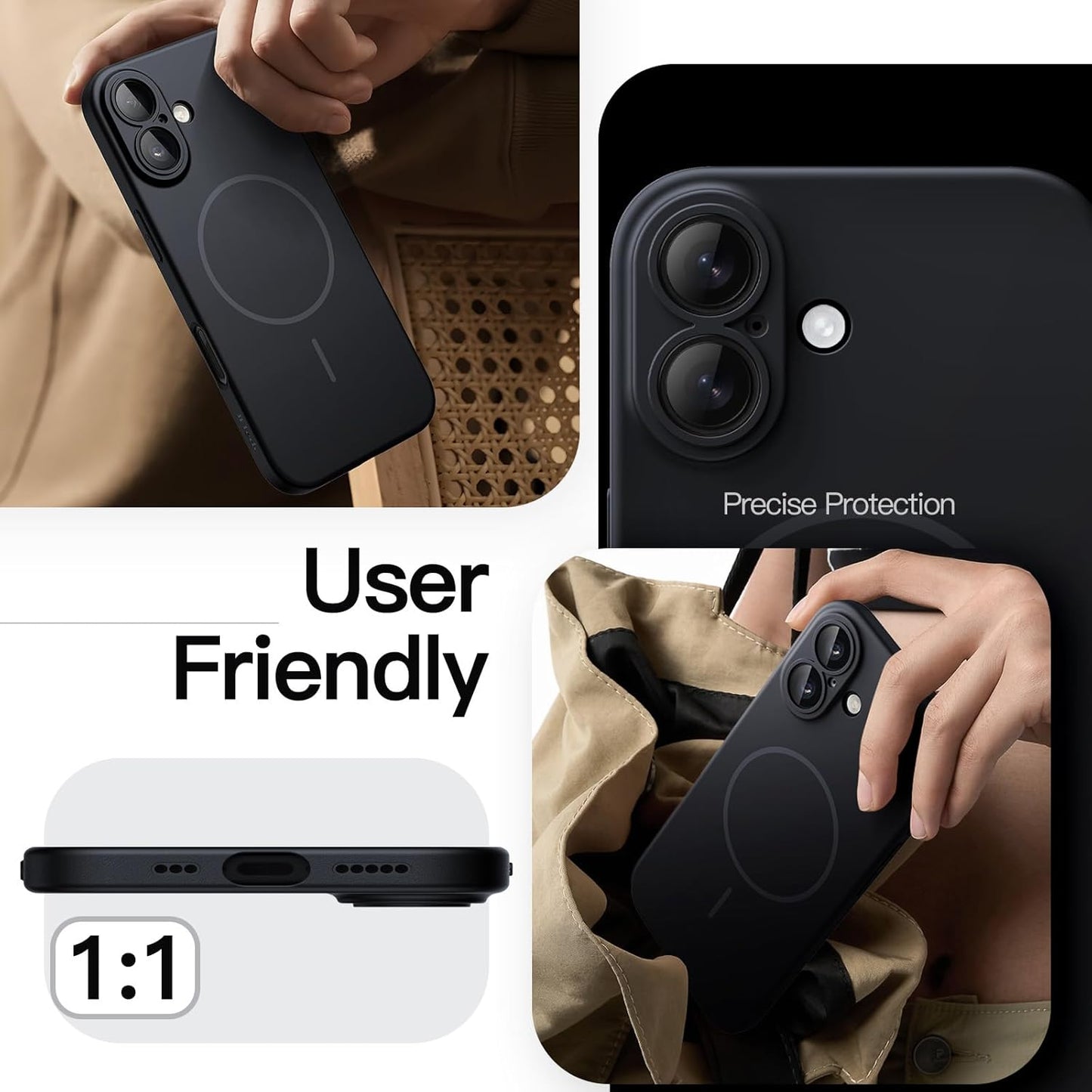 JETech Slim Basic Cases Magnetic Protective Case for iPhone 17 6.3-Inch, DEMO