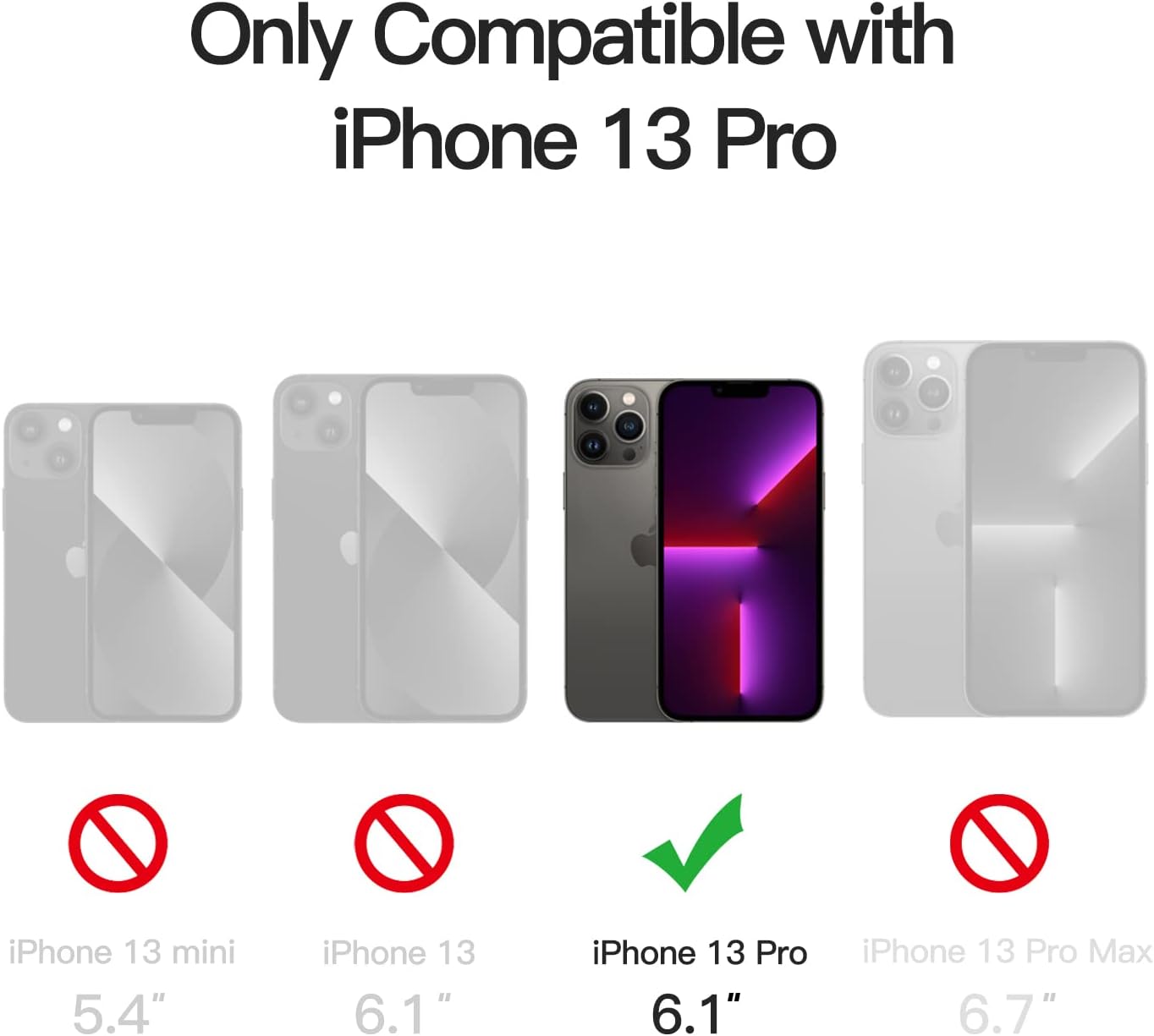 JETech Magnetic Basic Cases Protective Case for iPhone 13 Pro 6.1-Inch, DEMO