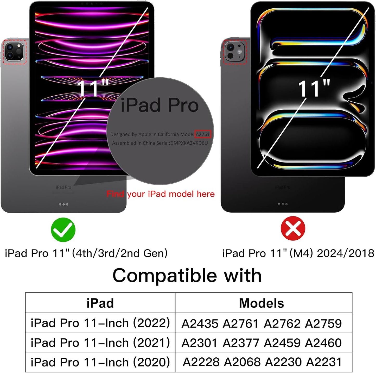 JETech Light Cases Purple iPad Pro 11 Inch Case with Pencil Holder DEMO
