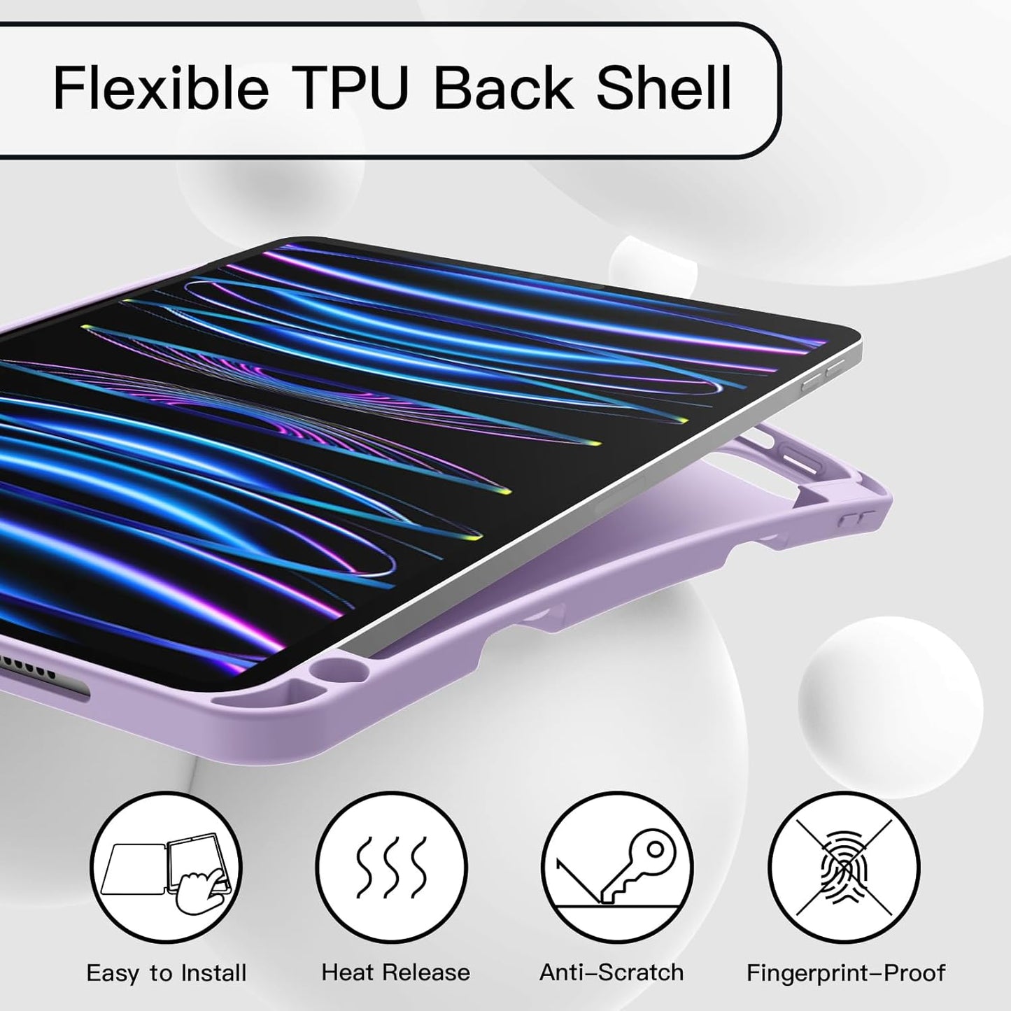 JETech Light Cases Purple iPad Pro 11 Inch Case with Pencil Holder DEMO