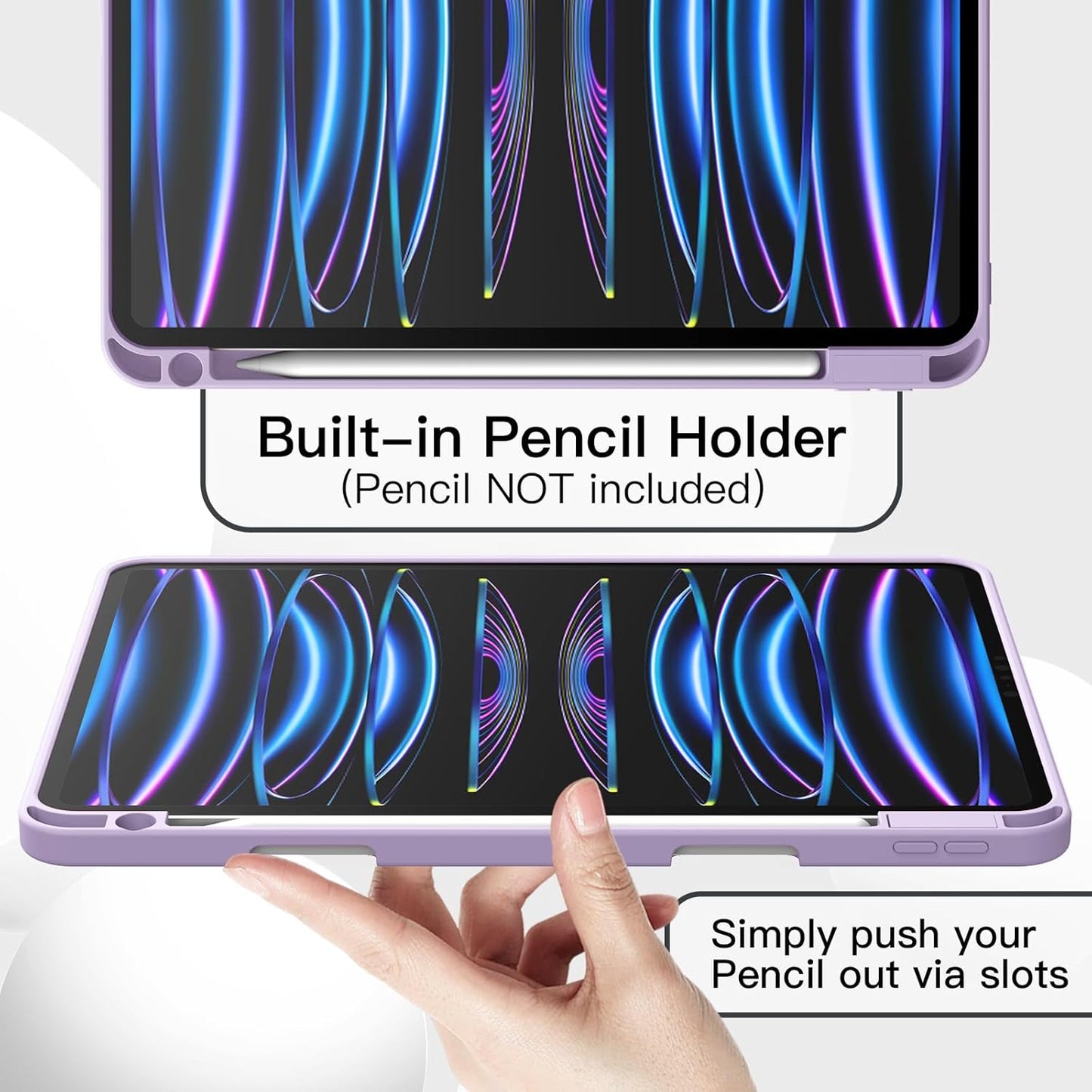 JETech Light Cases Purple iPad Pro 11 Inch Case with Pencil Holder DEMO