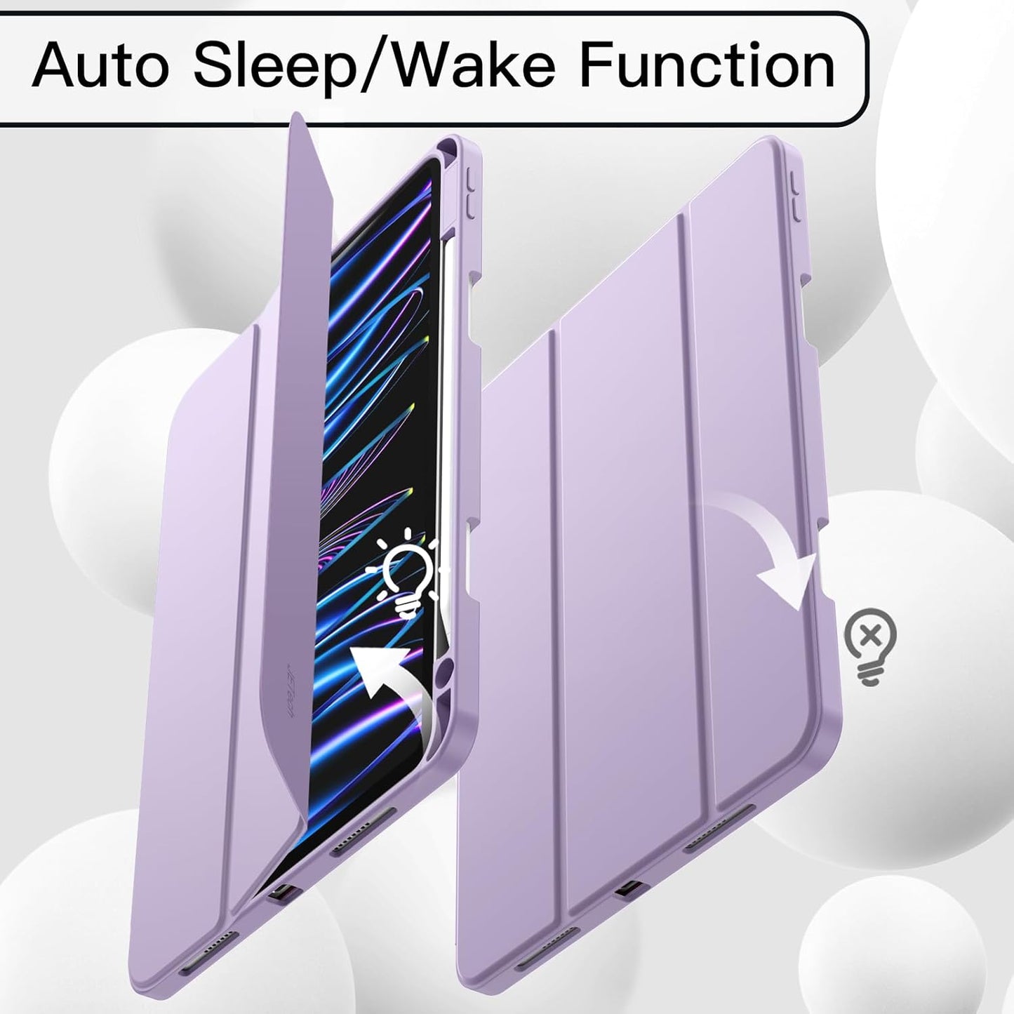 JETech Light Cases Purple iPad Pro 11 Inch Case with Pencil Holder DEMO