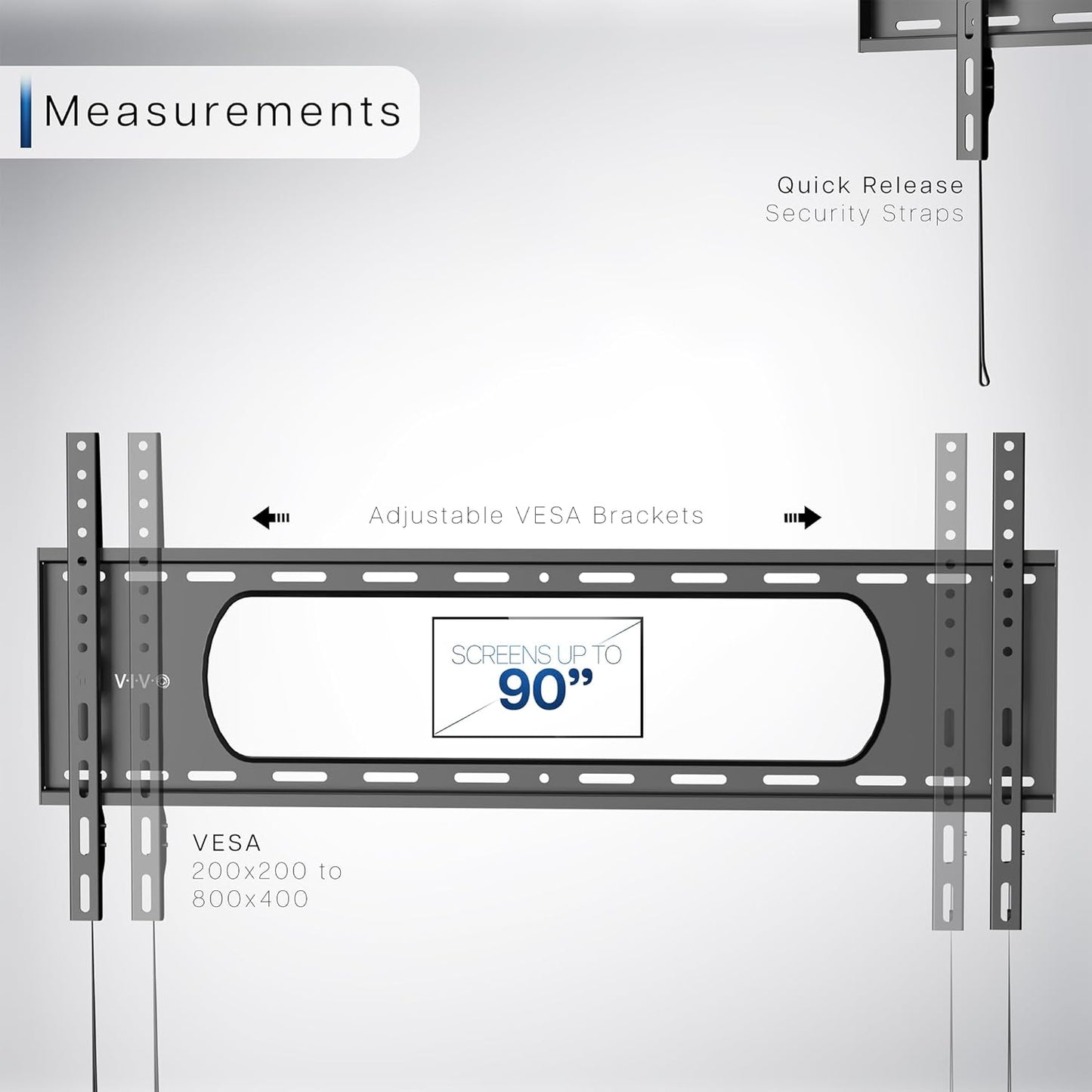 VIVO Heavy Duty TV Wall Mount for 43 to 90 Inch Screens Large Fixed Black NEW