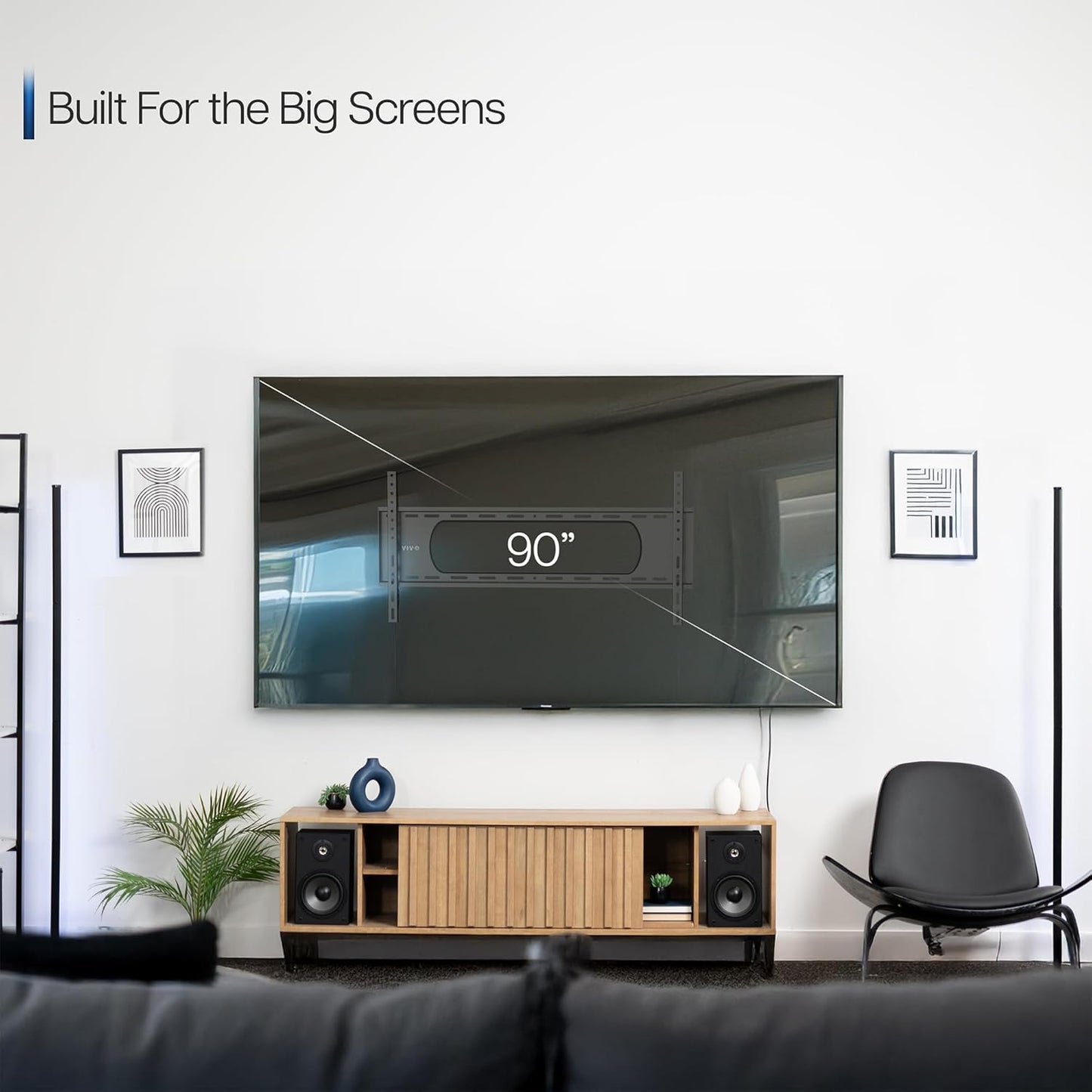 VIVO Heavy Duty TV Wall Mount for 43 to 90 Inch Screens Large Fixed Black NEW