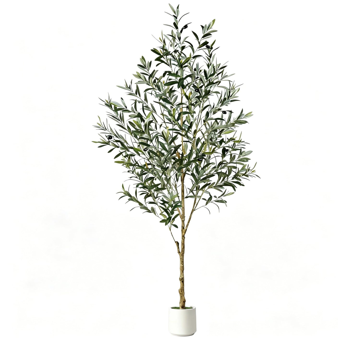 BESTONE Lifelike Artificial Olive Tree 242cm/8FT Decorative Green Plant DEMO