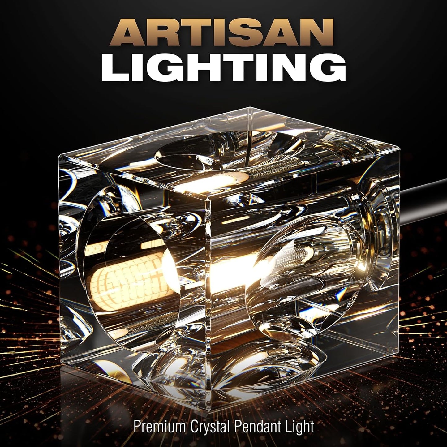 ZIYBICB 8-Light Chandeliers Gold Modern Crystal Chandelier Rectangular DEMO