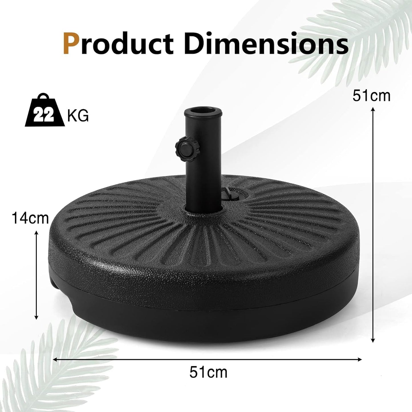 LIODUX 51cm Fillable Umbrella Base Stand Heavy Duty Water & Sand Filled DEMO