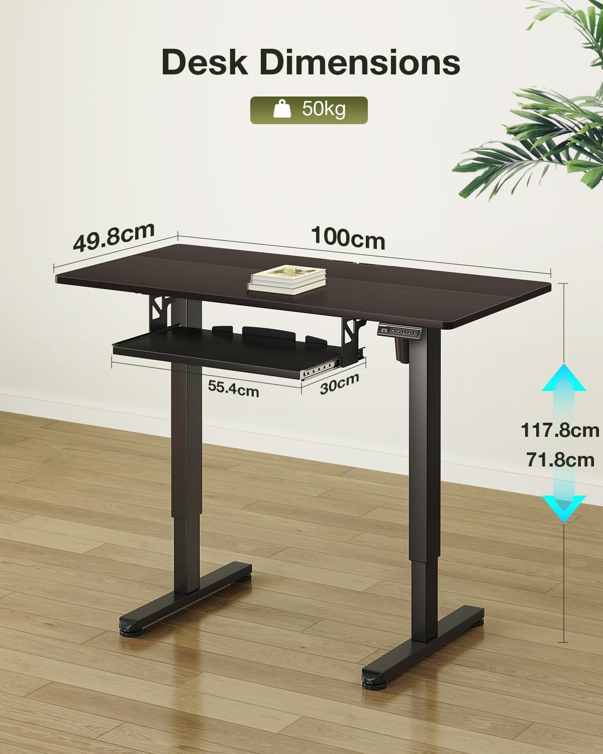 ODK Electric Desks Standing Desk with Keyboard Tray Height Adjustable 100 DEMO