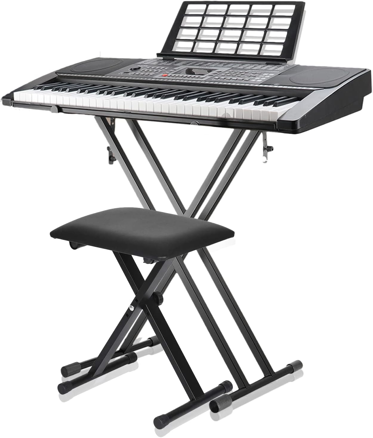 croch Adjustable Accessories X-Style Collapsible Piano Bench with Black NEW