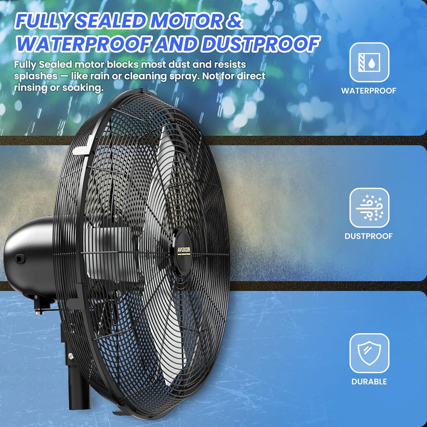 AVUXOR 50cm Oscillating Pedestal Fan with Remote 4 Speed Energy Saving NEW