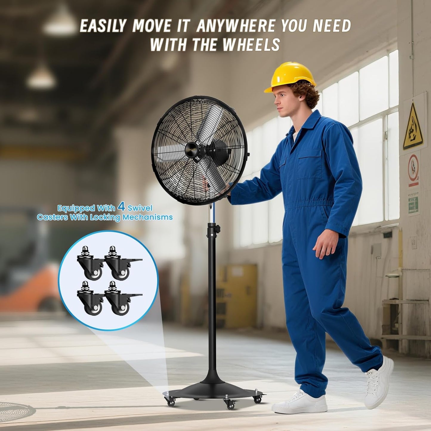 AVUXOR 50cm Oscillating Pedestal Fan with Remote 4 Speed Energy Saving NEW