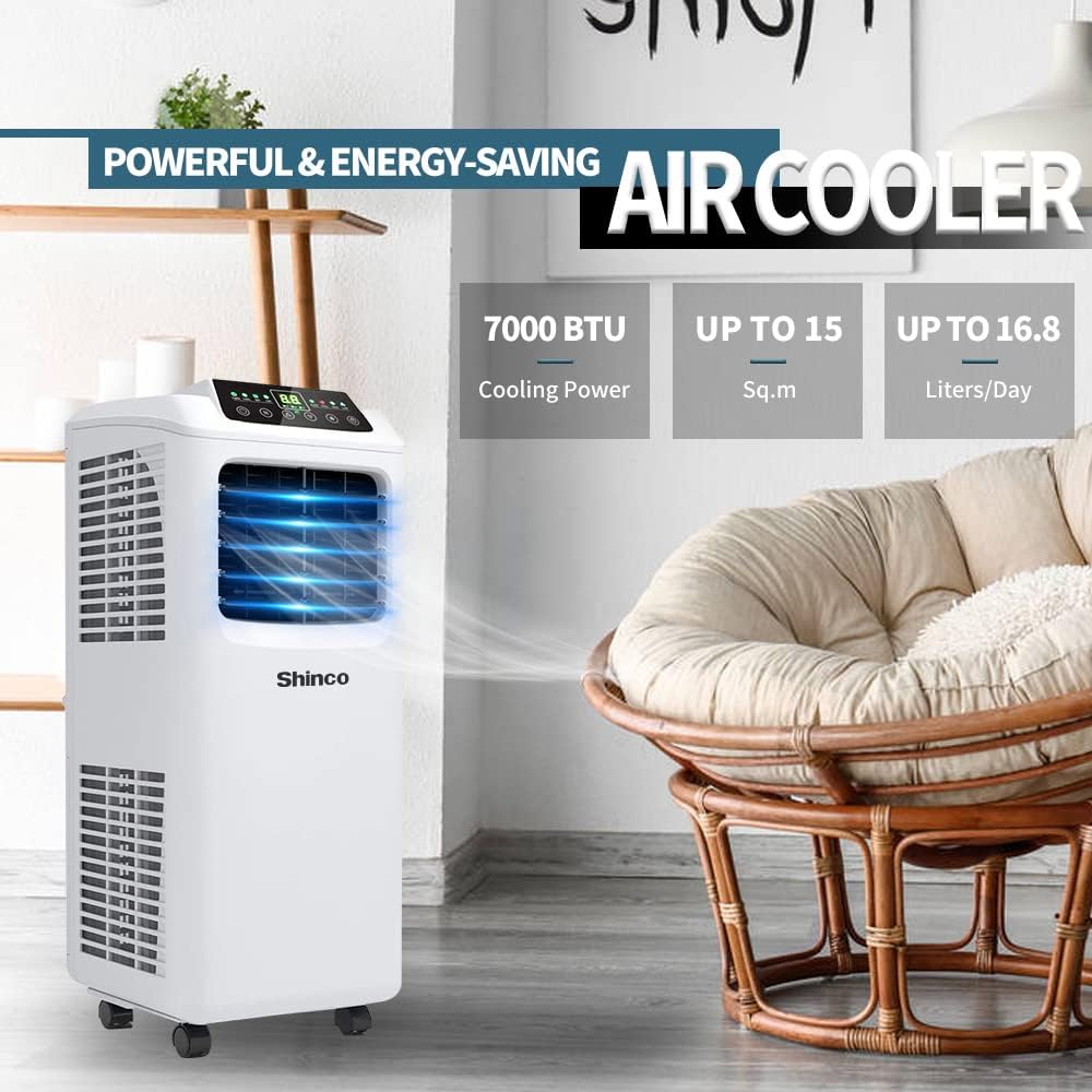 SHINCO 7000BTU Portable Air Conditioner Dehumidifier Cooling Unit White DEMO