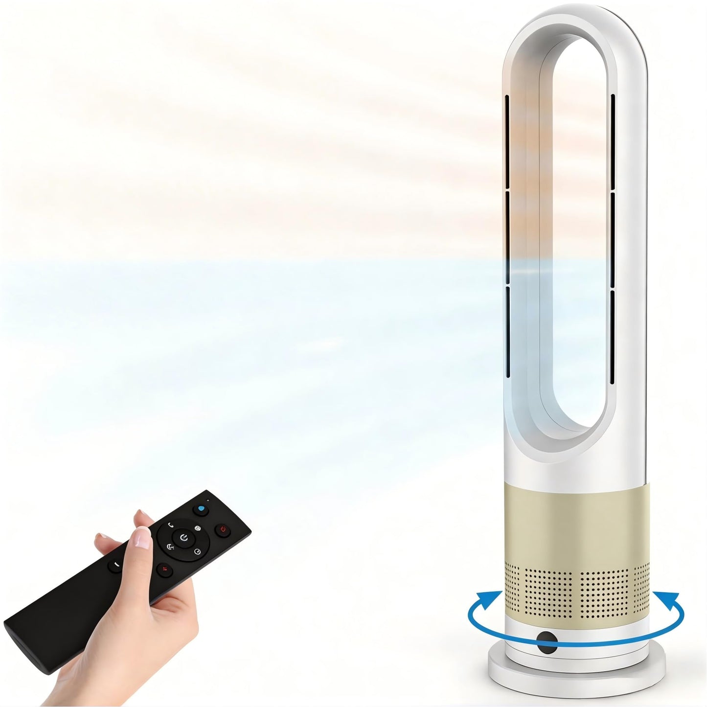 YOPOWER 2-in-1 Tower Fan Heater with 11 Wind Speeds & Air Circulator, White DEMO