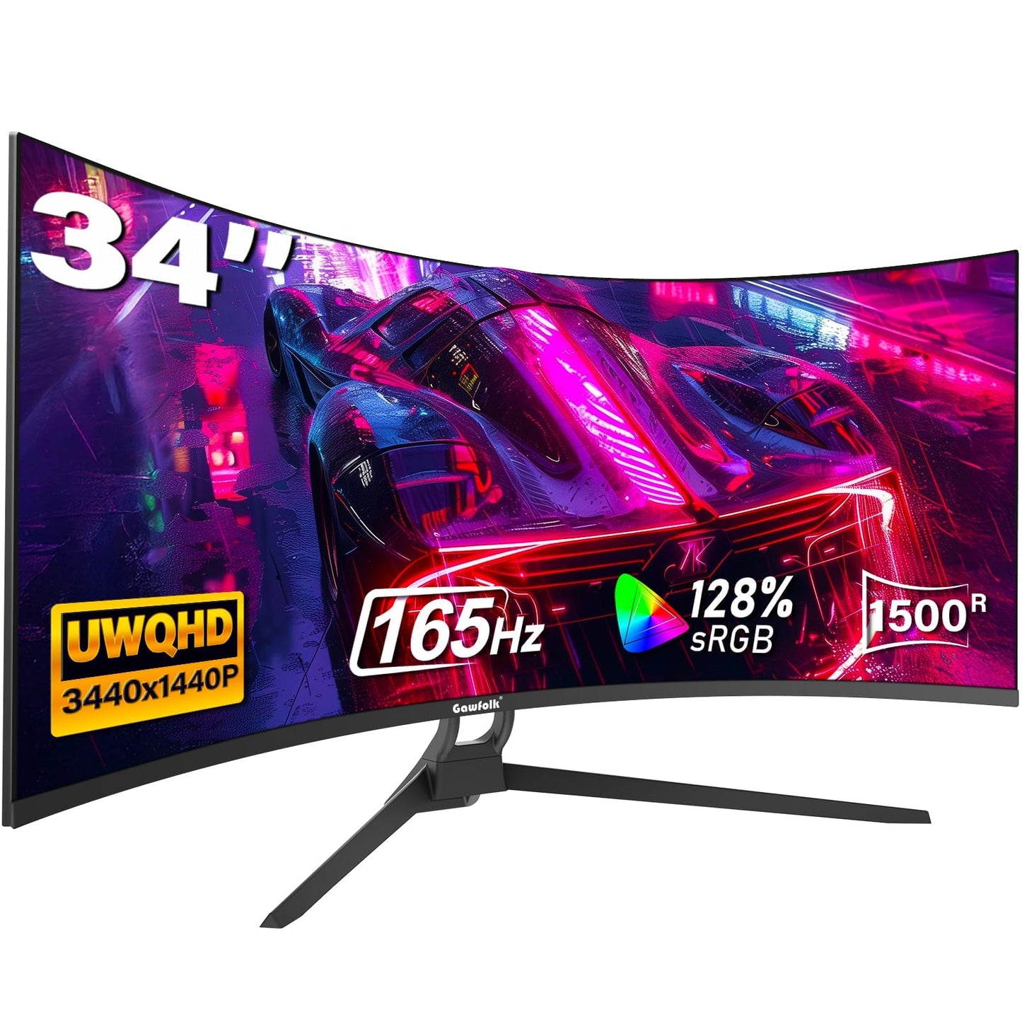 Gawfolk 34 Monitors Inch Ultra-Wide Curved Gaming Monitor WQHD 3440x1440 DEMO