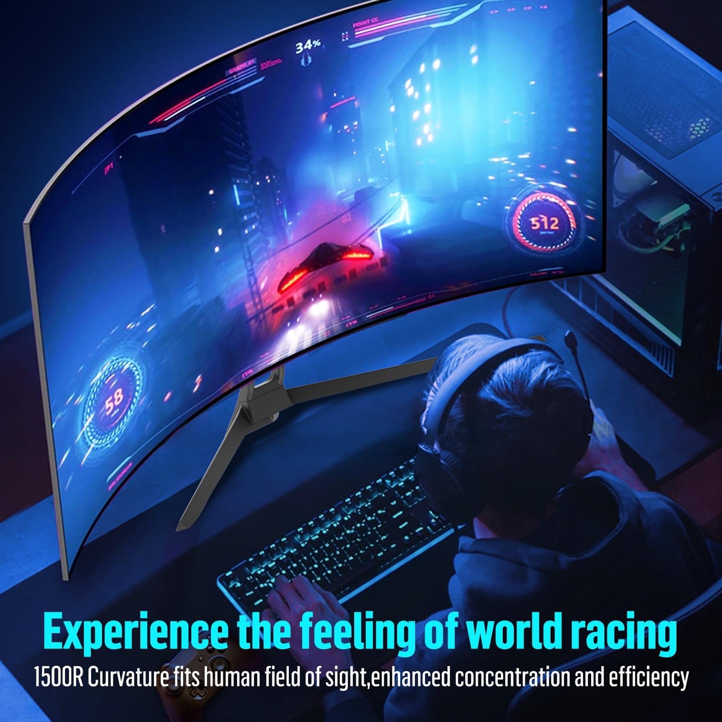 Gawfolk 34 Monitors Inch Ultra-Wide Curved Gaming Monitor WQHD 3440x1440 DEMO