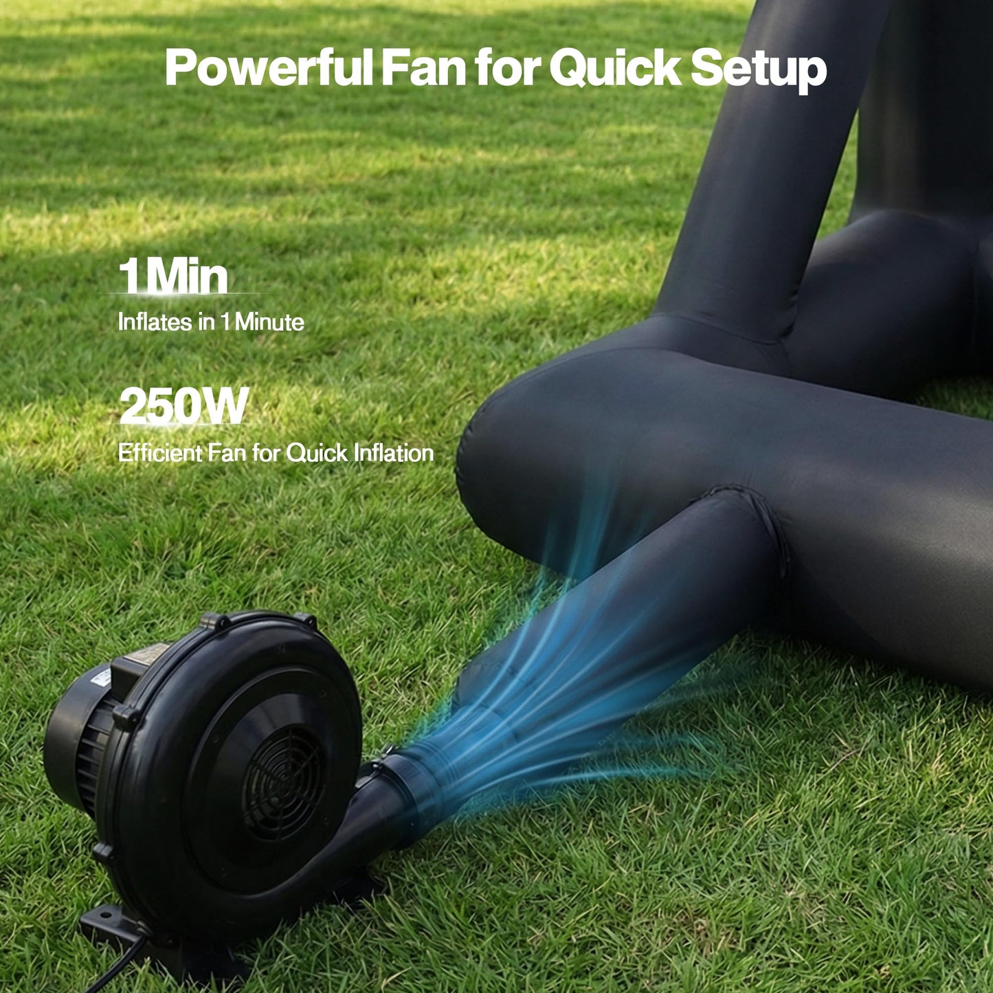 ADVWIN 20ft Inflatable Outdoor Projection Screen Fabric Projector in Black DEMO