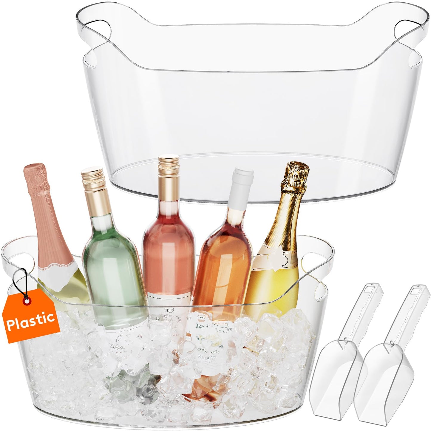 Lifewit 7L Large Clear Ice Bucket for Champagne, Wine & Beverage Parties DEMO