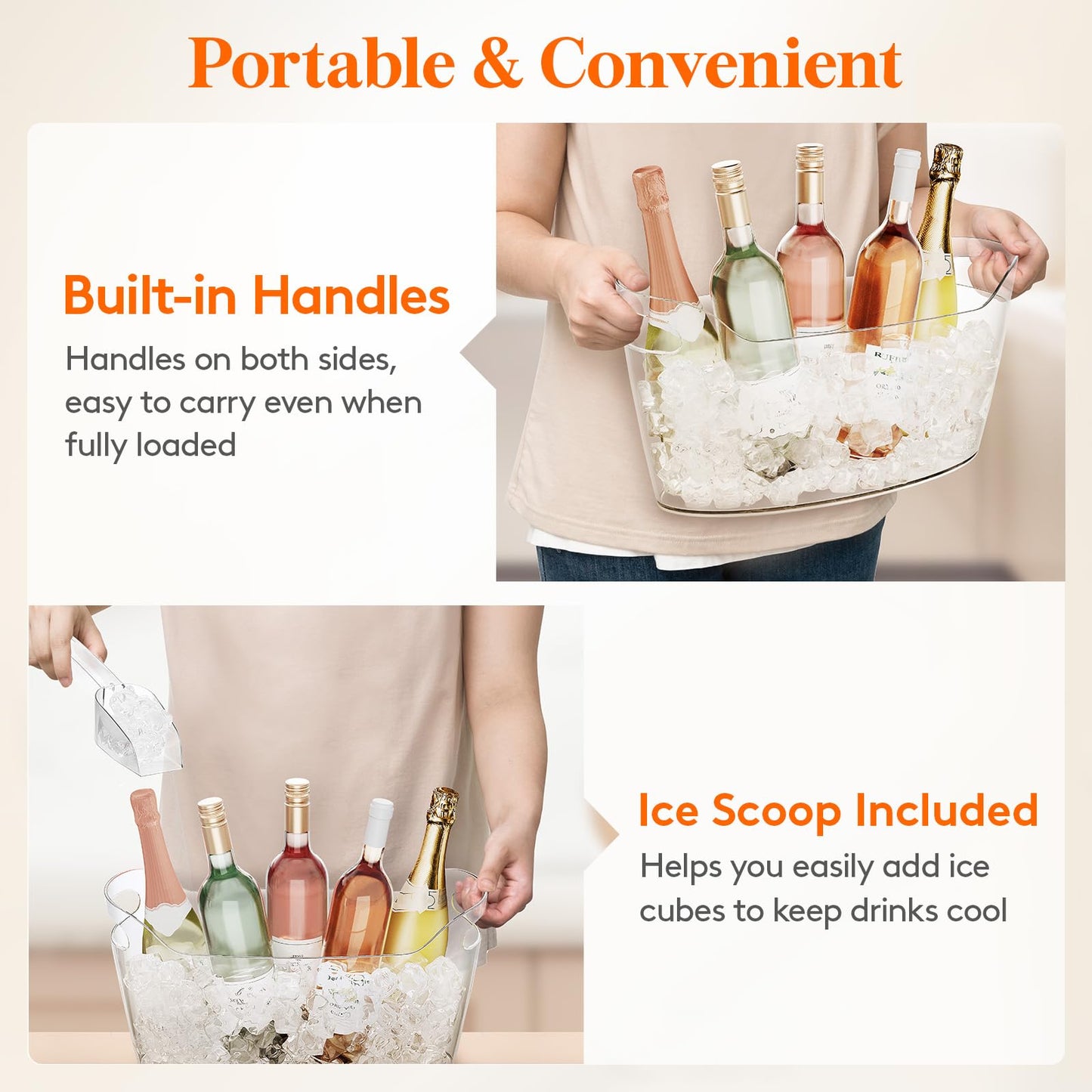 Lifewit 7L Large Clear Ice Bucket for Champagne, Wine & Beverage Parties DEMO