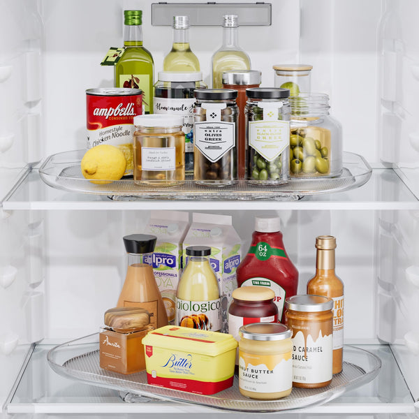LAMU Lazy Susan Turntable Organizer for Refrigerator & Kitchen Storage, DEMO