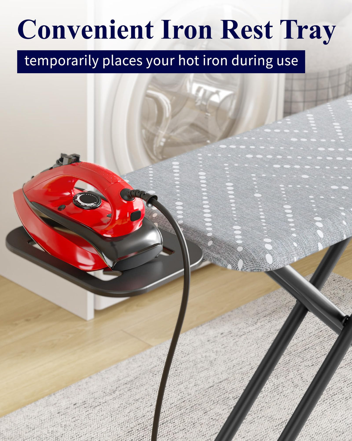Kitsure Full Size Folding Ironing Board Adjustable Height Grey DEMO