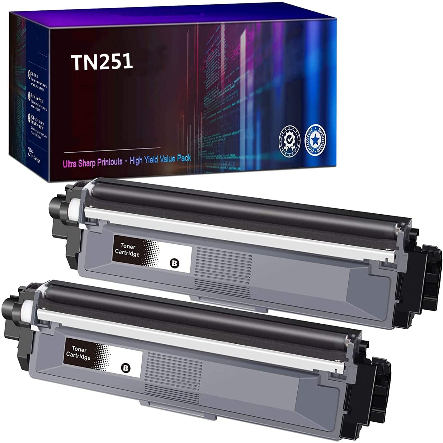 SEAYO 2 Toner Cartridges TN-251 Black Cartridges Compatible with Brother NEW