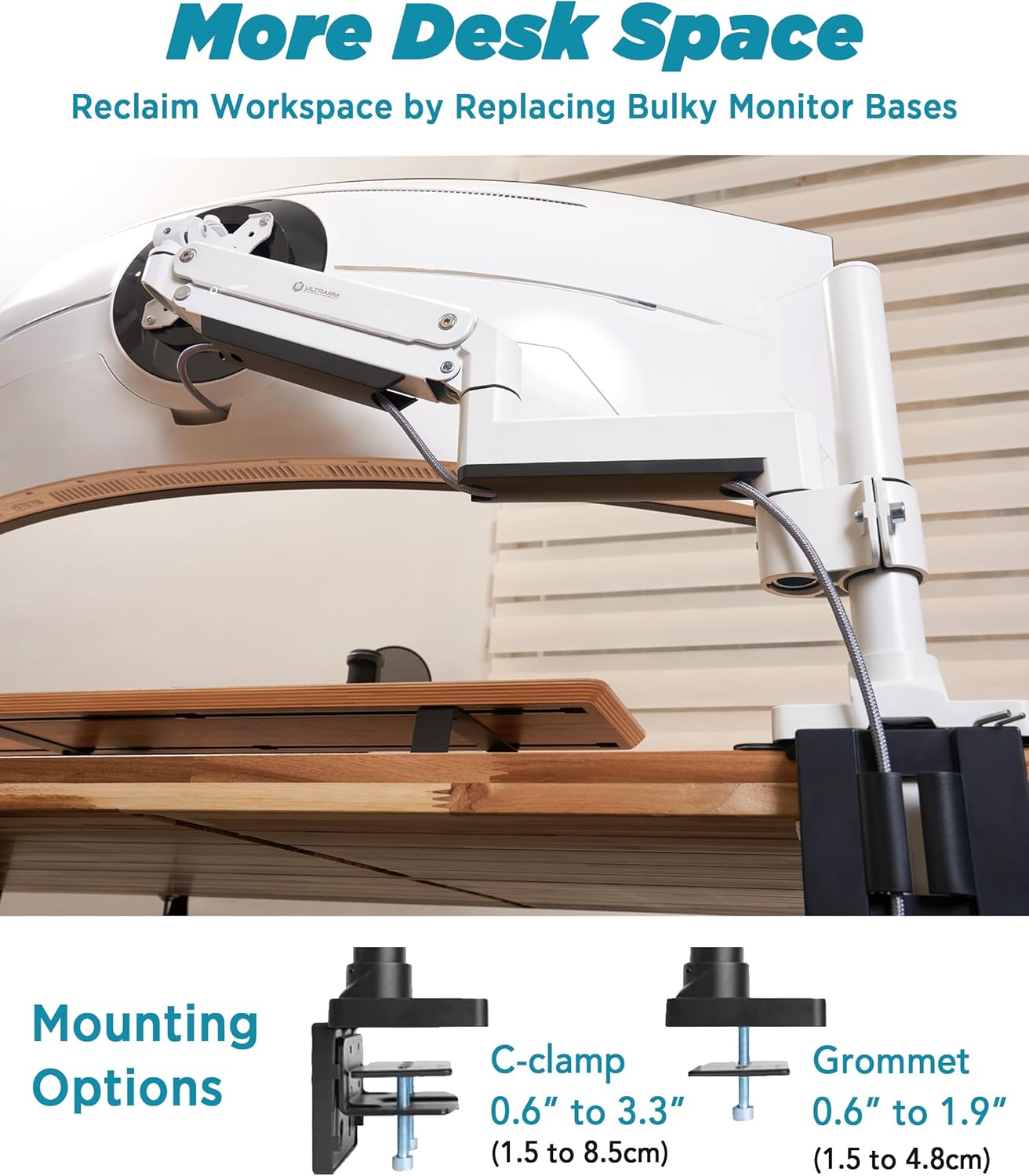 ULTRARM Heavy Monitor Arms Duty Ultrawide Monitor Arm Stand for 21-35 Inch NEW