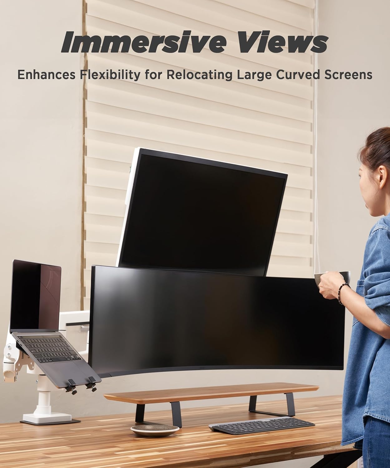 ULTRARM Heavy Monitor Arms Duty Ultrawide Monitor Arm Stand for 21-35 Inch NEW