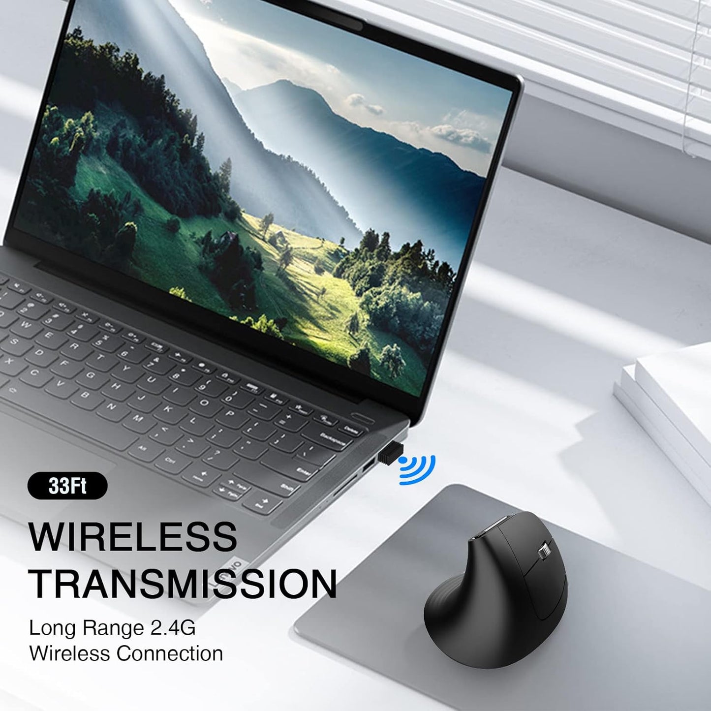 cimetech Wireless Mice Vertical Mouse Advanced Ergonomic USB Receiver Black DEMO