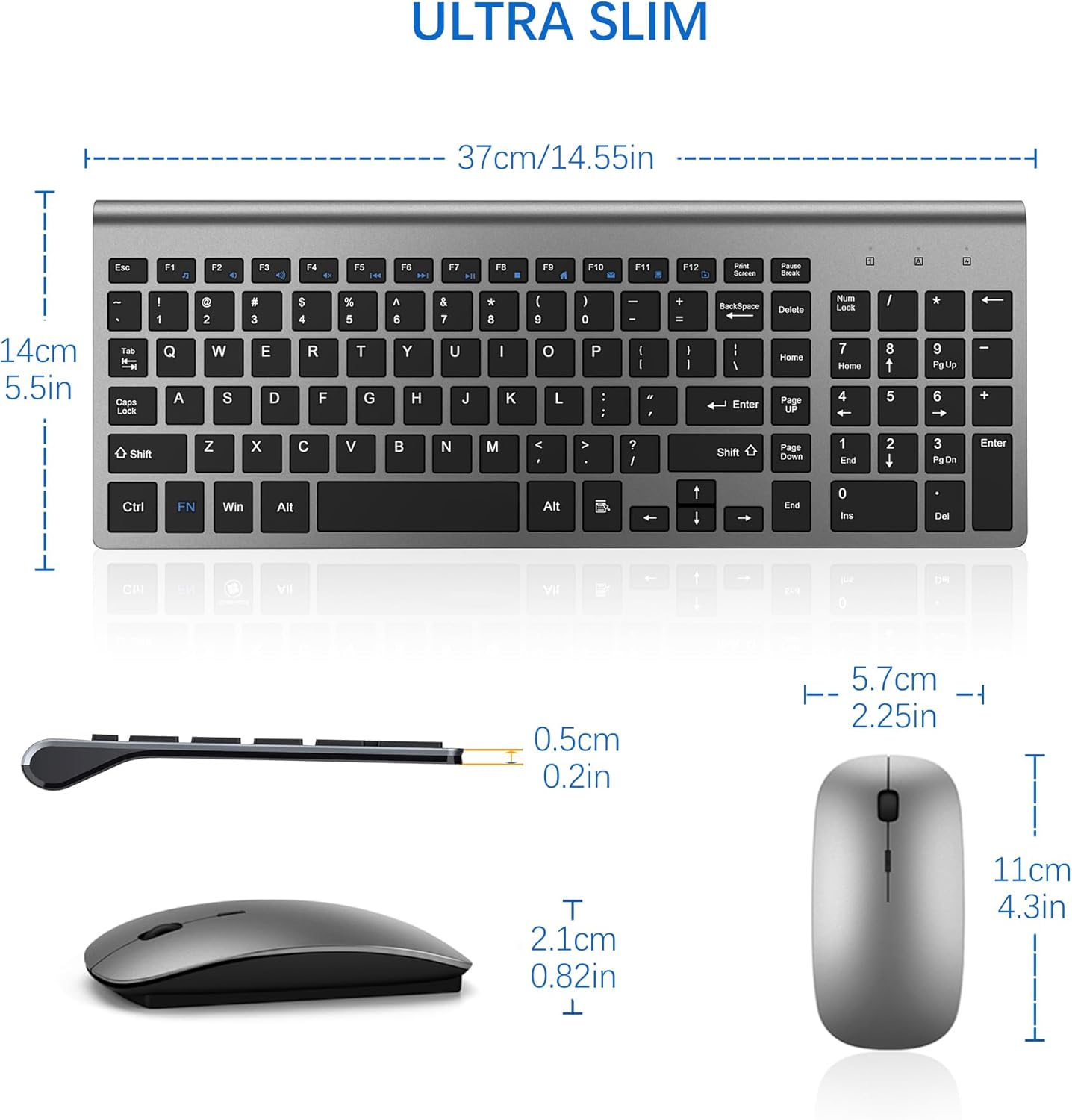 TopMate Wireless Keyboard & Mouse Sets Keyboard and Mouse Combo Ultra Slim NEW