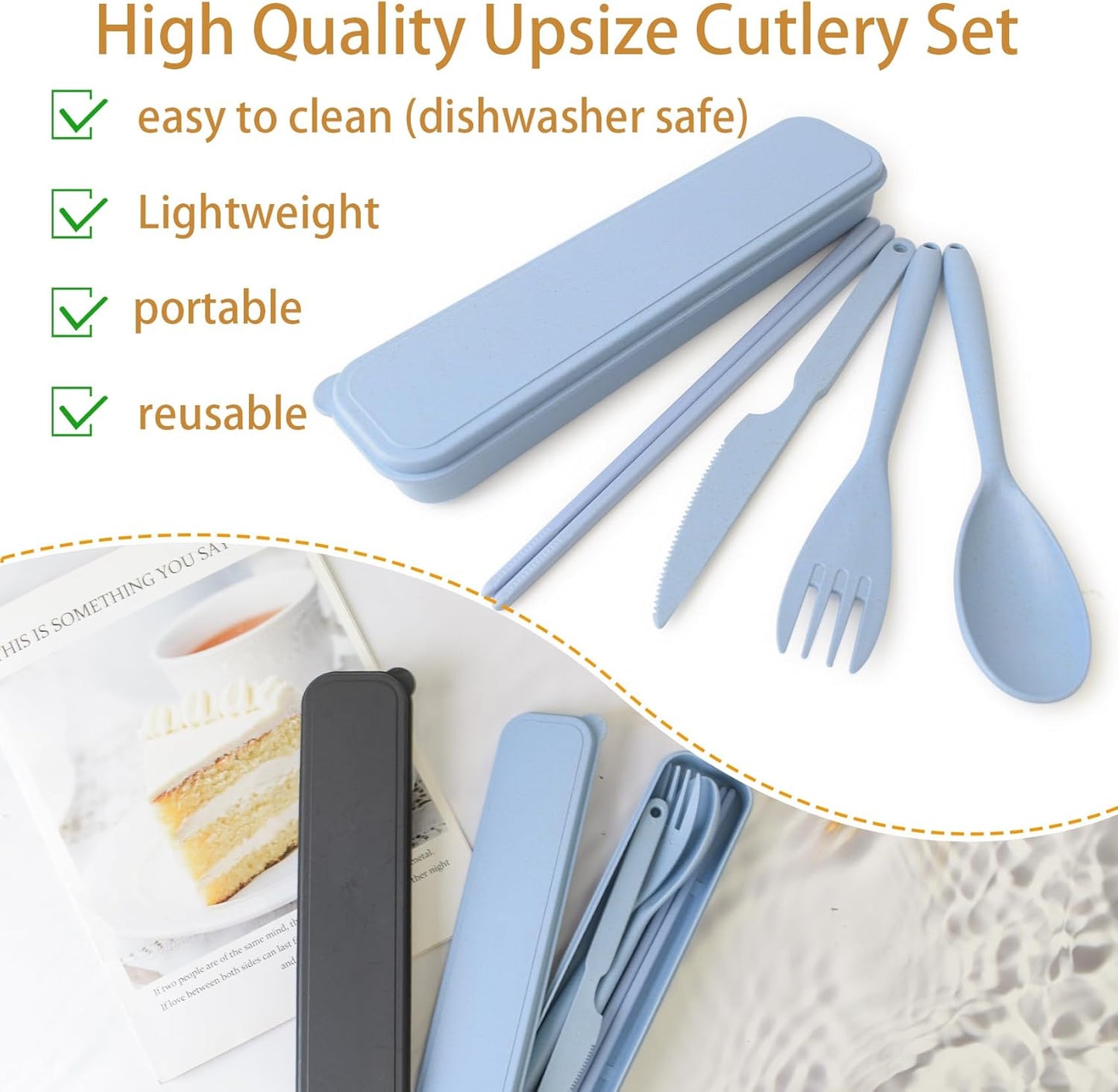 Loyzcy Reusable Mixed Cutlery Sets Travel Cutlery Set 2 Piece Mixed Sets NEW