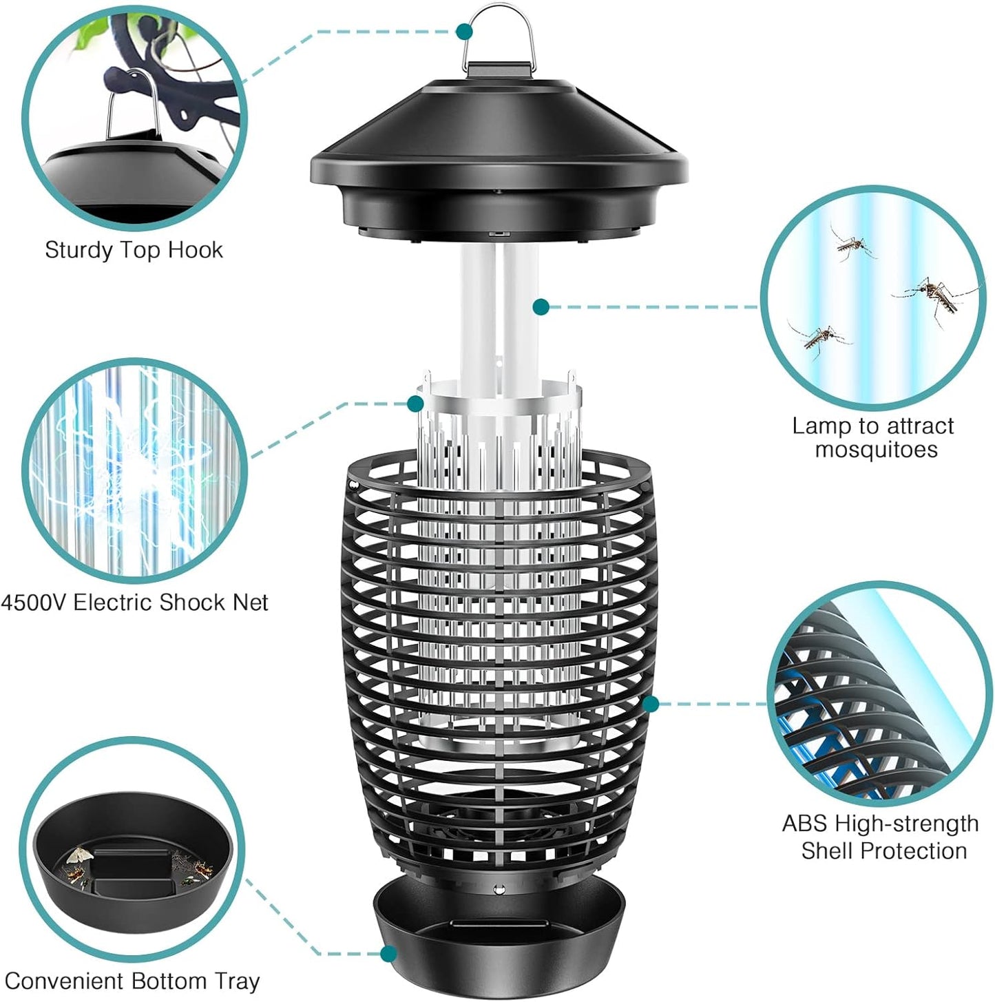 TMACTIME 4500V Indoor Insect & Pest Control 20W Mosquito Killer Lamp NEW