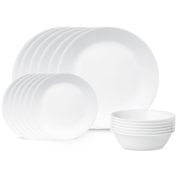 CORELLE Winter Dinner Plates Frost White Dinnerware Set 18-Piece NEW