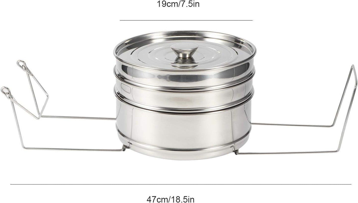 Fdit Stackable Steamers Steamer Insert Pans 3 Tier Stainless Steel Cooker DEMO