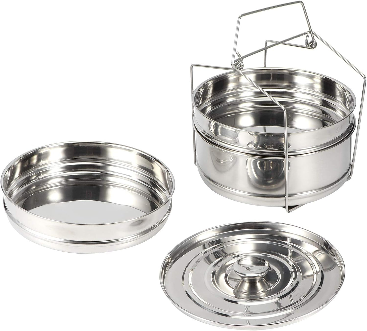 Fdit Stackable Steamers Steamer Insert Pans 3 Tier Stainless Steel Cooker DEMO