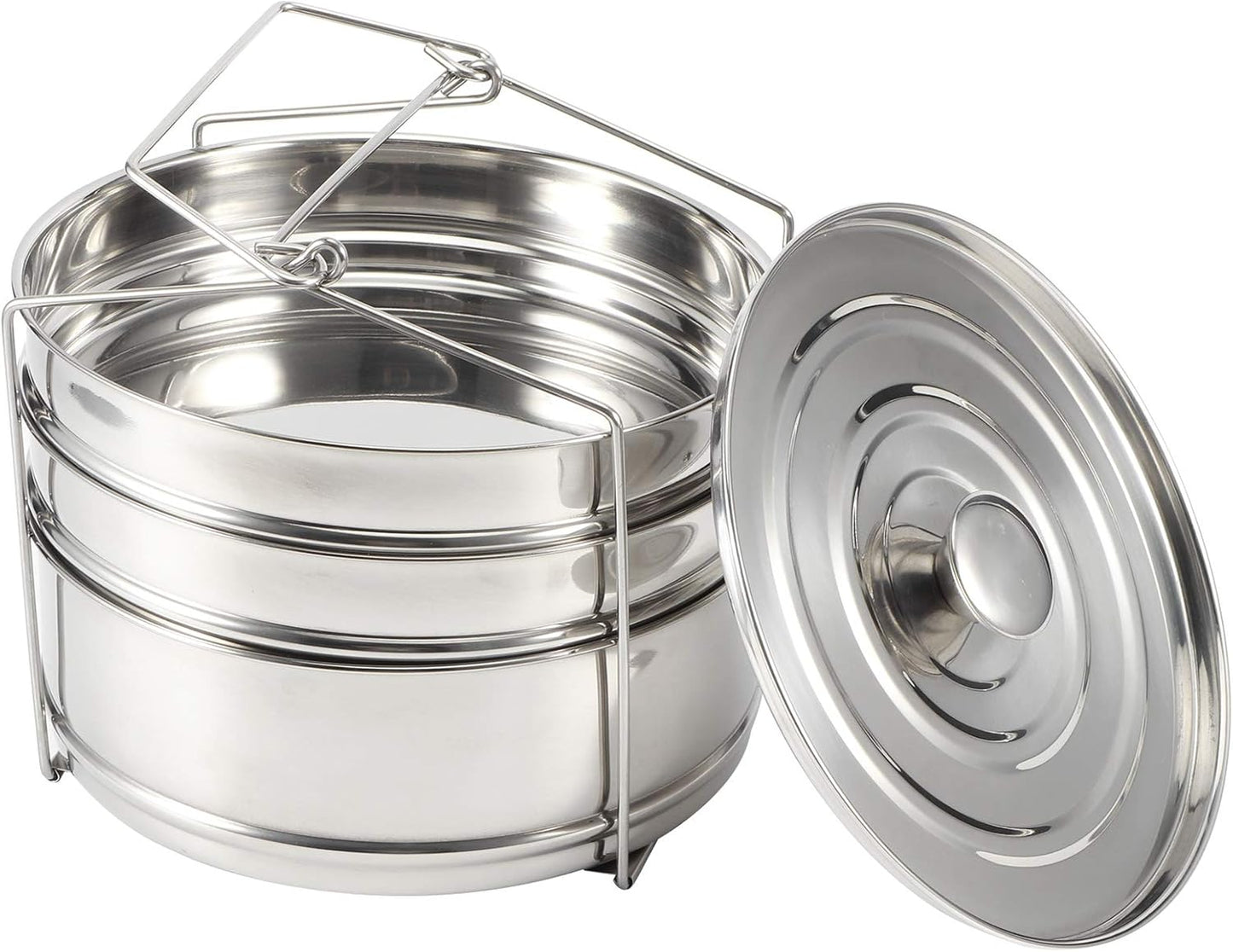 Fdit Stackable Steamers Steamer Insert Pans 3 Tier Stainless Steel Cooker DEMO